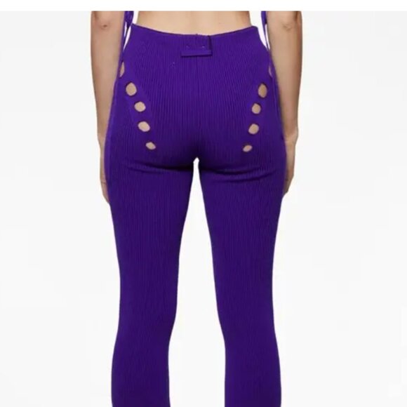 High-Waited Button-Detail Trouer - Purple - Picture 4 of 8